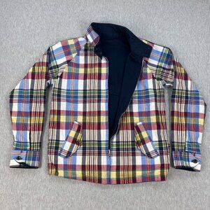 Real Hoxton Reversible Harrington Jacket Mens XS Navy Blue / Plaid Cotton UK Mod